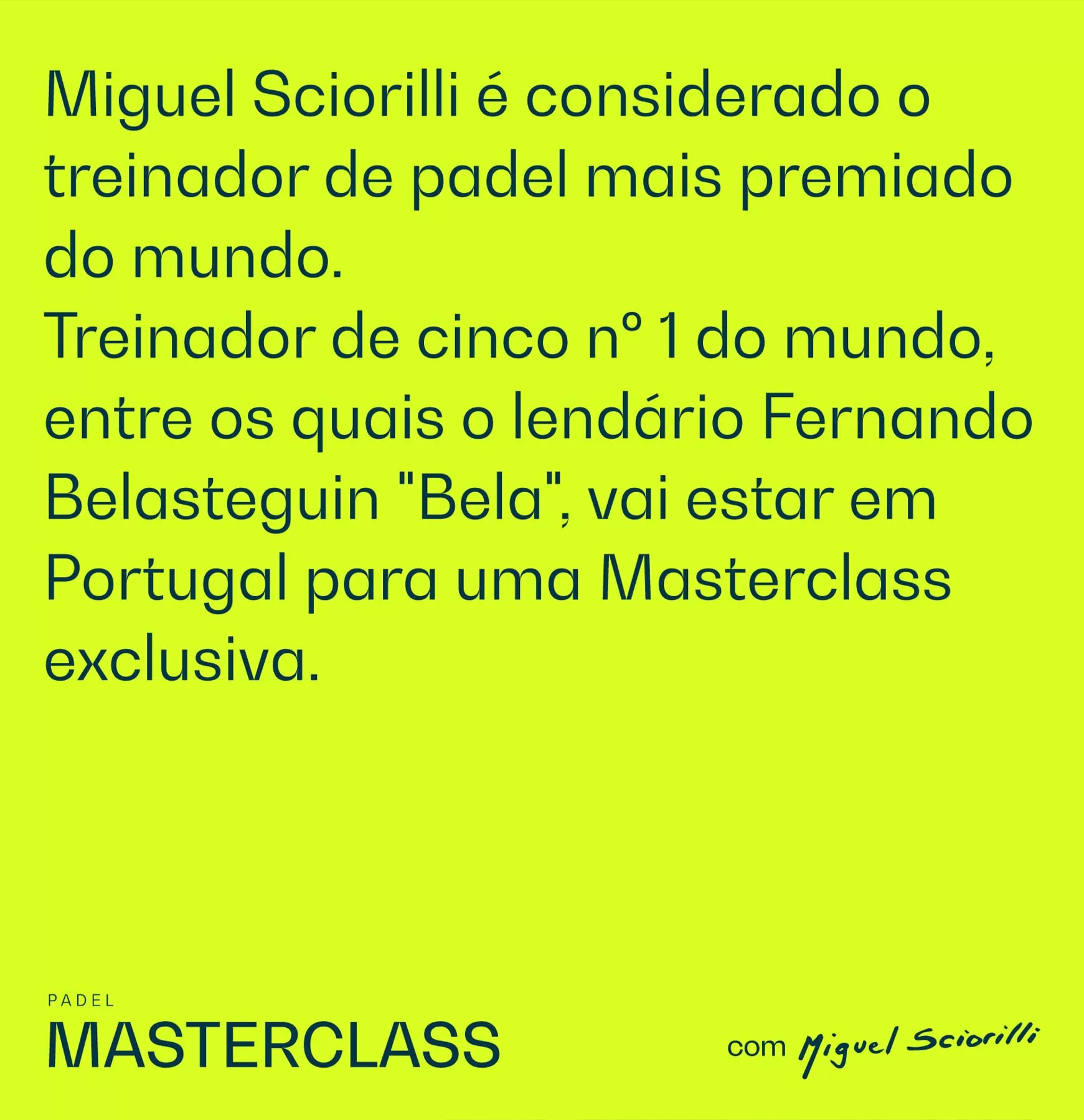Masterclass com Miguel Sciorilli